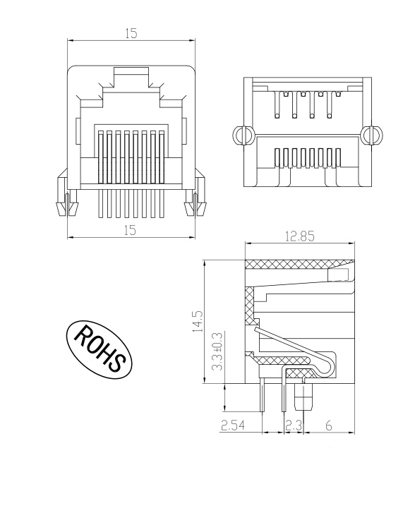 RJ45底座 8P8C連接器